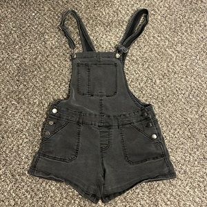 Faded black overall shorts